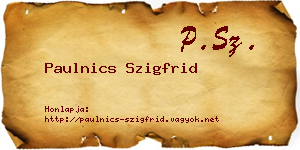 Paulnics Szigfrid névjegykártya